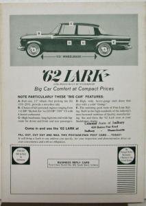 1962 Studebaker Lark Sales Folder Bus Reply Card Test Drive Targeting Doctors