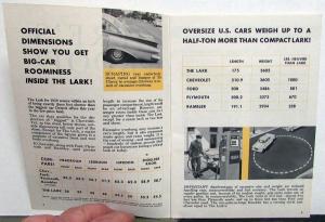 1959 Studebaker Lark & Wagon Comparison Ford Chev Plymouth Rambler Brochure
