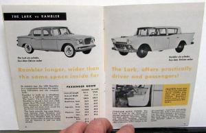 1959 Studebaker Lark & Wagon Comparison Ford Chev Plymouth Rambler Brochure