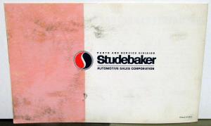 1964 Studebaker Accessories Challenger Commander Daytona Cruiser Orig Brochure