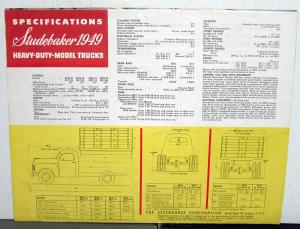 1949 Studebaker Heavy Duty Model Trucks Original Color Sales Folder