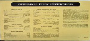 1950 Studebaker Truck 1 3/4 Ton 8 Ft Pickup 1 Ton 9 Ft Stake Sales Folder Orig