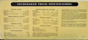 1950 Studebaker Truck 1 3/4 Ton 8 Ft Pickup 1 Ton 9 Ft Stake Sales Folder Orig