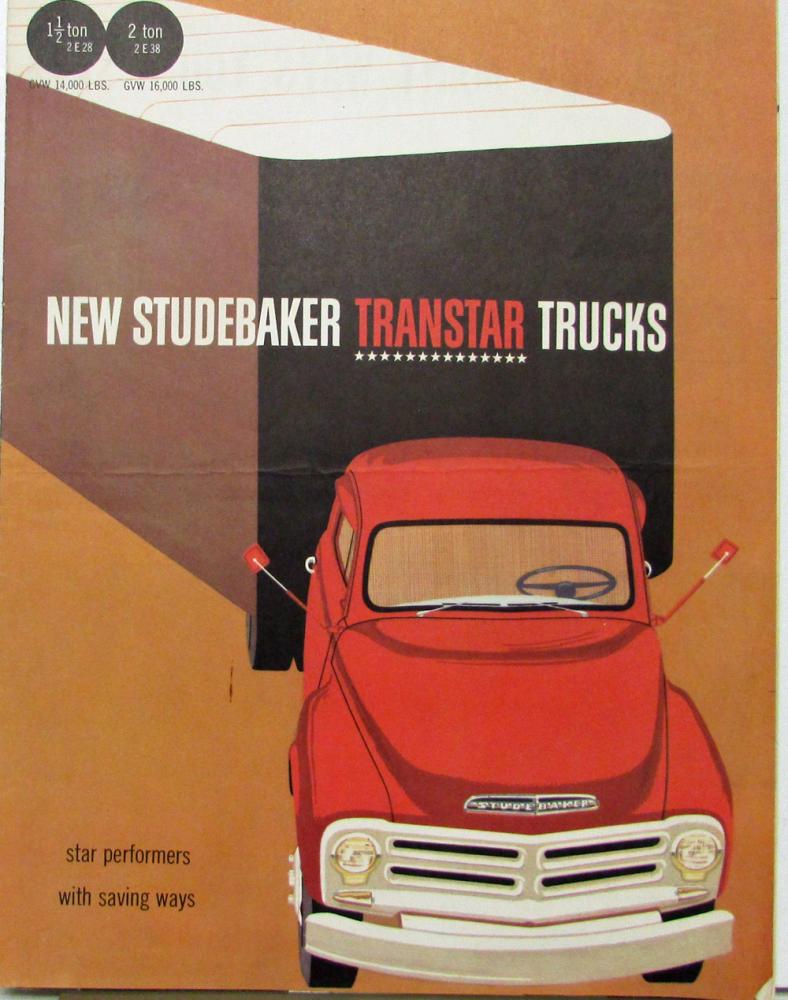 1956 Studebaker Transtar  1 1/2 & 2 Ton Truck 2E28 & 2E38 Model Sale Folder Orig