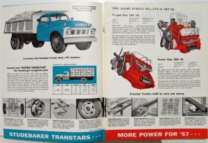 1957 Studebaker Transtars 1 1/2- 2- 2HD- Ton Trucks 3E28 3E38 3E40 Sales Folder