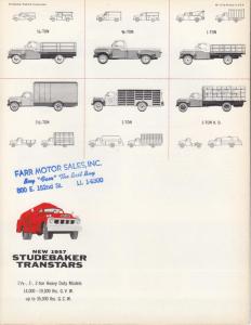 1957 Studebaker Transtars 1 1/2- 2- 2HD- Ton Trucks 3E28 3E38 3E40 Sales Folder