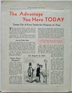 1930 Hudson Triangle Dealer Magazine Issue Dec 1 Salesroom Advertising & Advice