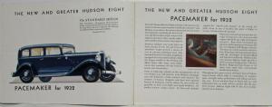 1932 Hudson Greater 8 Sedan Coupe Coach Suburban Brougham Sales Brochure Orig