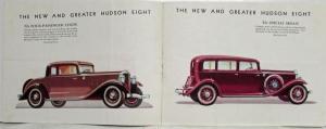 1932 Hudson Greater 8 Sedan Coupe Coach Suburban Brougham Sales Brochure Orig