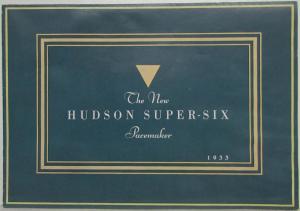 1933 Hudson Super Six Pacemaker Auto Models Color Sales Folder Original