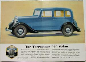 1933  Hudson Terraplane 6 Roadster Phaeton Coupe Sedan Coach Sales Folder