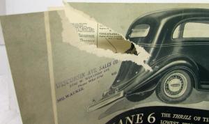 1934 Hudson Terraplane Standard 6 & Deluxe 6 Sales Brochure Original
