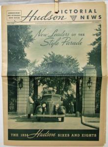 1936 Hudson Sixes & Eights Pictorial Newspaper Supplement Sales Folder Original
