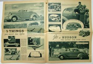 1936 Hudson Sixes & Eights Pictorial Newspaper Supplement Sales Folder Original