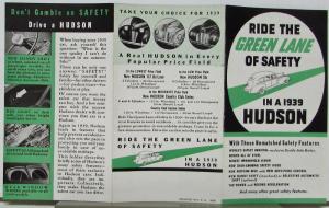 1939 Hudson Ride the Green Line of Safety Features Sales Folder Original