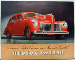 1940 Hudson Six Deluxe Eight Super Six & Country Club Series Sales Folder & Ltr