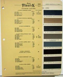 1941 Hudson Color Paint Chips by Acme Proxlin Original