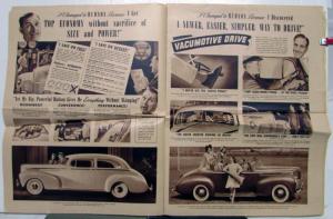 1941 Hudson Six Super Six Commodore Series Newsprint Style Sales Folder Original