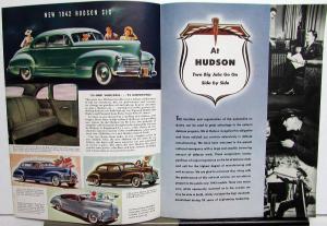 1942 Hudson 6 Deluxe 6 Super 6 & Commodore 6 8 Custom 8 Sales Brochure Original
