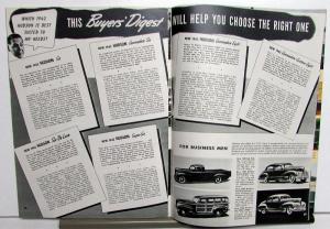 1942 Hudson 6 Deluxe 6 Super 6 & Commodore 6 8 Custom 8 Sales Brochure Original