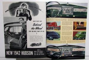 1942 Hudson 6 Deluxe 6 Super 6 & Commodore 6 8 Custom 8 Sales Brochure Original