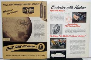 1948 Hudson Super 6 & 8 And Commodore 6 & 8 Color Sales Brochure Original