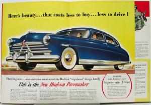 1950 Hudson Pacemaker Brougham Club Coupe Convertible Sales Folder Original