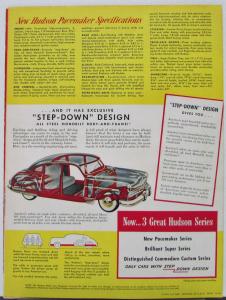 1950 Hudson Pacemaker Brougham Club Coupe Convertible Sales Folder Original