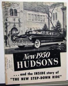 1950 Hudson Step Down Ride Commodore Super Pacemaker Sales Brochure Original