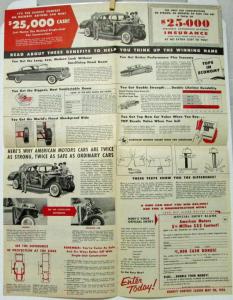 1956 Hudson AMC Nash Single Unit Construction Sweepstakes Original Folder