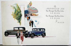 1928 Nash Advanced Six Sedan 2 & 4 Door Original Color Sales Folder