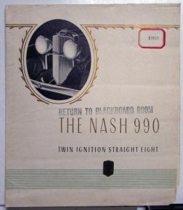 1932 Nash 990 Series Twin Ignition Straight 8 Sales Folder 991 92 94 96 97 98 99