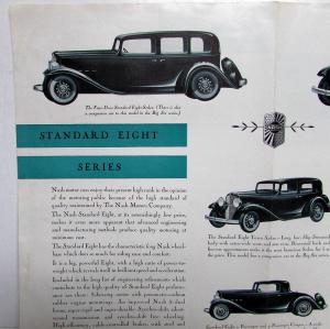 1933 Nash Standard Eight & Big Six Series Original Sales Folder