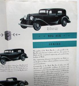 1933 Nash Standard Eight & Big Six Series Original Sales Folder