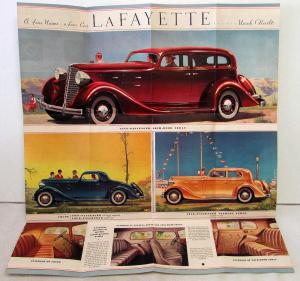 1934 Nash Lafayette Sedan & Coupe Features & Specs Color Sales Folder Original