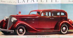 1934 Nash Lafayette Sedan & Coupe Features & Specs Color Sales Folder Original