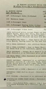 1934 Lafayette Series Price List Detroit Zone With Sales Tax Prices Sales Sheet