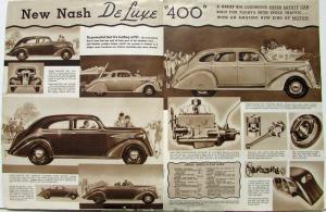 1936 Nash Deluxe 400 Ambassador Series Lafayette News Shots Sales Brochure Orig
