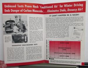 1938 Nash Ends Peril of Winter Driving Sales Folder Original