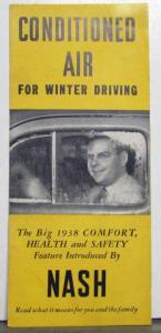 1938 Nash Conditioned Air Comfort Health Safety Sales Folder Original