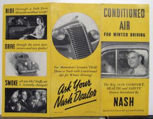 1938 Nash Conditioned Air Comfort Health Safety Sales Folder Original