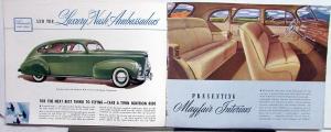 1939 Nash Special DeLuxe Ambassador LaFayette Original Color Sales Brochure