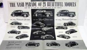 1939 Nash Ambassador 6 & 8 LaFayette DeLuxe & Special Original Sales Brochure
