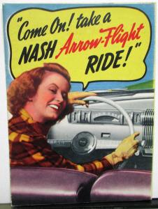 1940 Nash Lafayette Ambassador Arrow Flight Ride Color Sales Folder Original