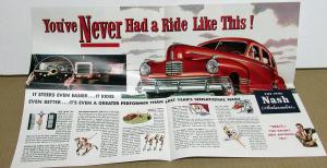 1942 Nash Ambassador Six & Eight & 600 Series Original Color Sales Folder Mailer