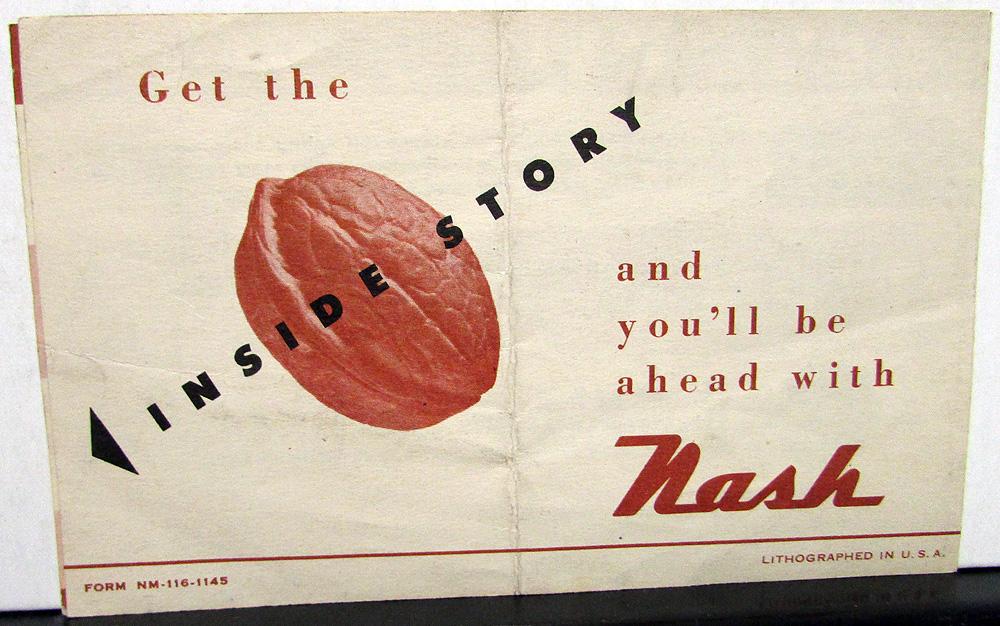 1946 Nash 600 Story in a Nutshell Original Sales Folder