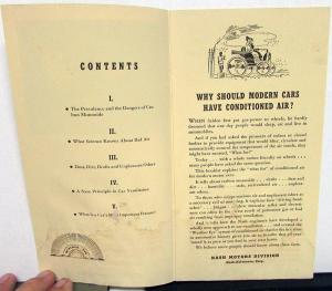 1946 Nash Scientific Studies on Carbon Monoxide Driving Headaches Brochure
