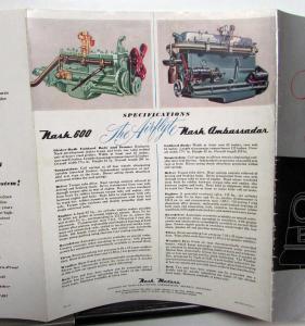 1949 Nash 600 & Ambassador Series Color Sales Folder Original
