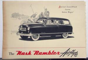 1950 Nash Rambler Airflyte Custom Station Wagon Sales Folder Original