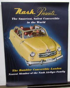 1950 Nash Rambler Convertible Landau Statesman Ambassador Sales Folder Original